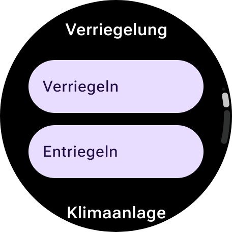 Verriegelung/Entriegelung in der Fernsteuerung der Uhr-App
